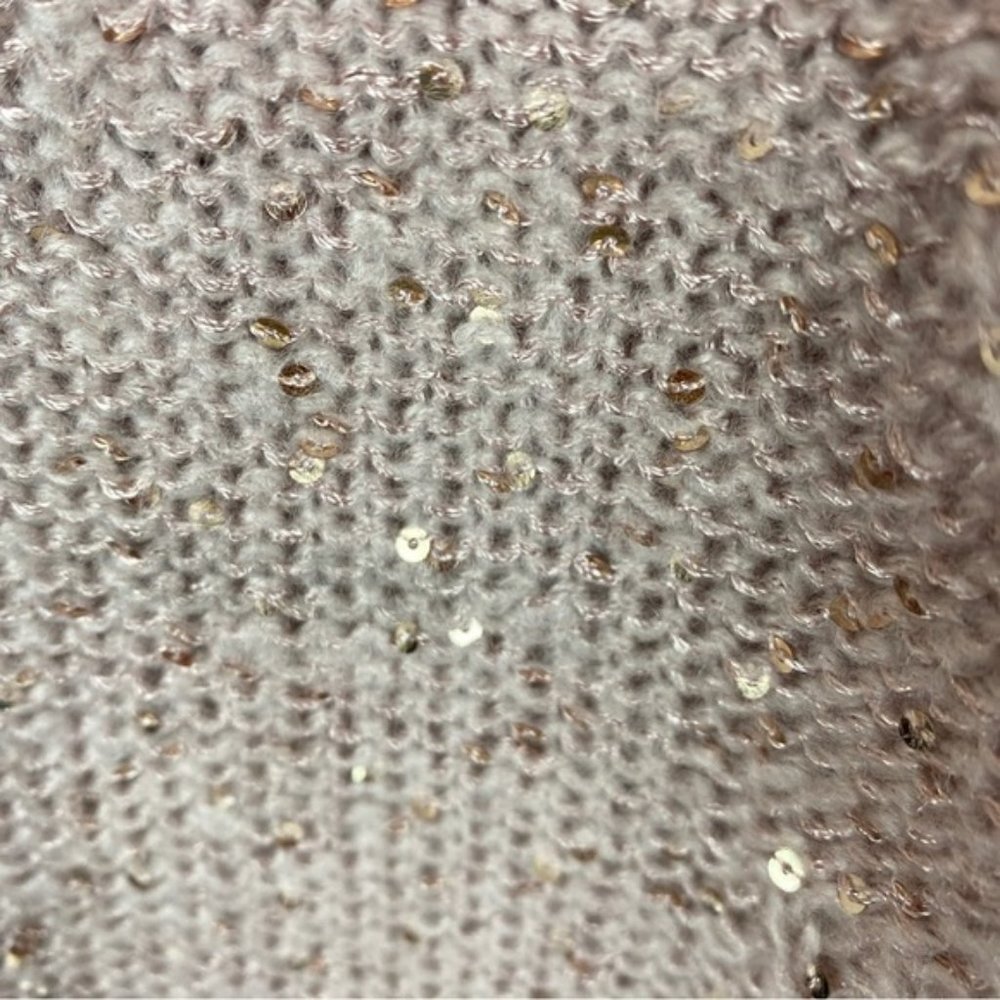 NYDJ Sequin Oversized Ntral Sweater XS Cream Pink Cameo - Picture 10 of 13